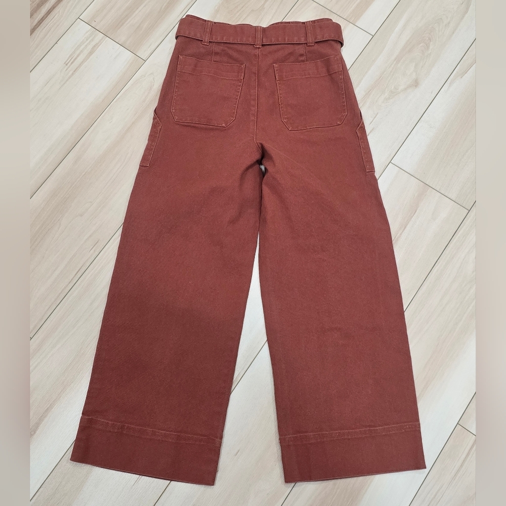 Madewell Utility Wide Leg Pant Size 25 Rust - Picture 8 of 10